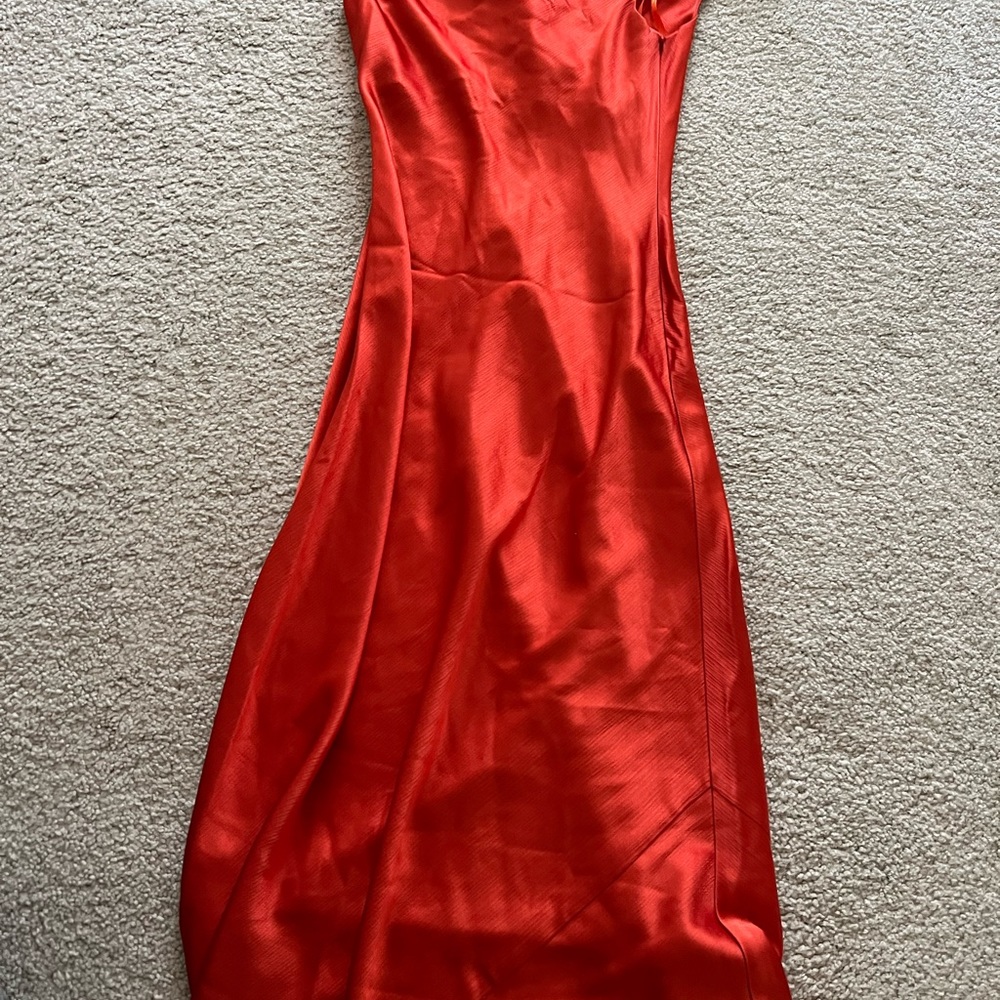 Elegant Red Satin Dress